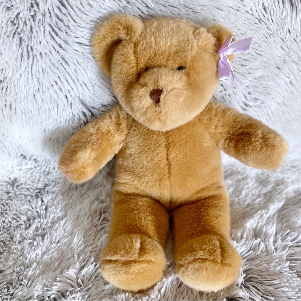 Build A Bear Teddy Bear with Purple Bow